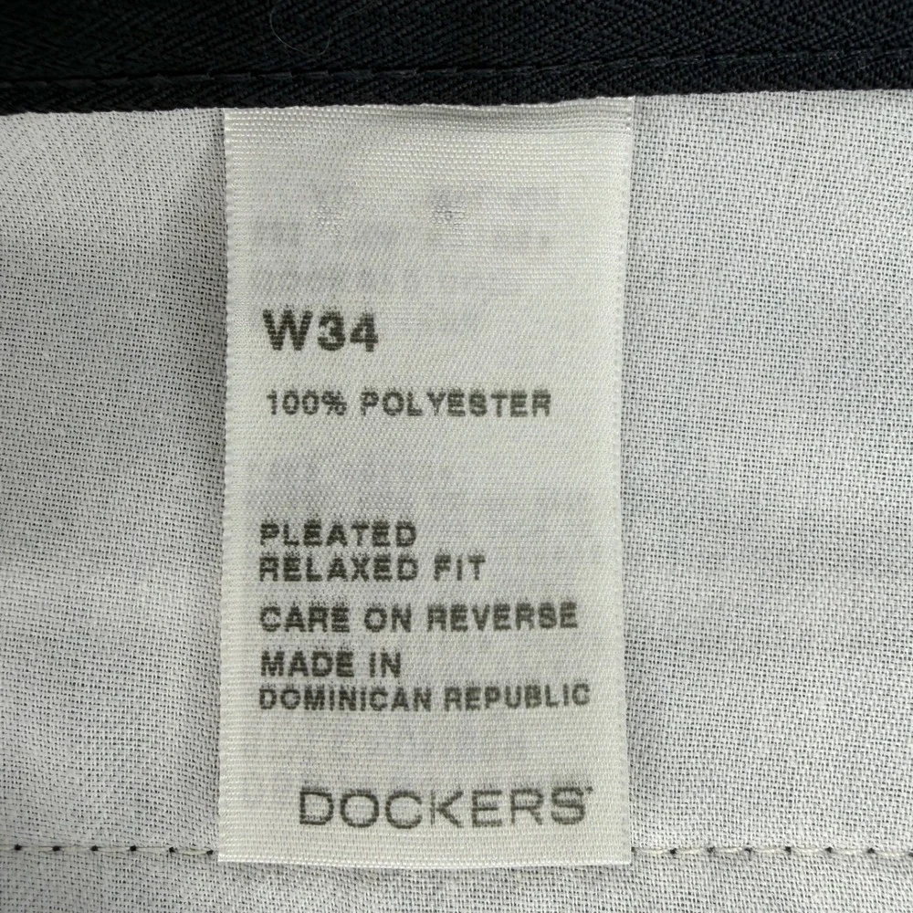 Dockers Golf Mens Black Double Pleated Relaxed Fit Shorts W34